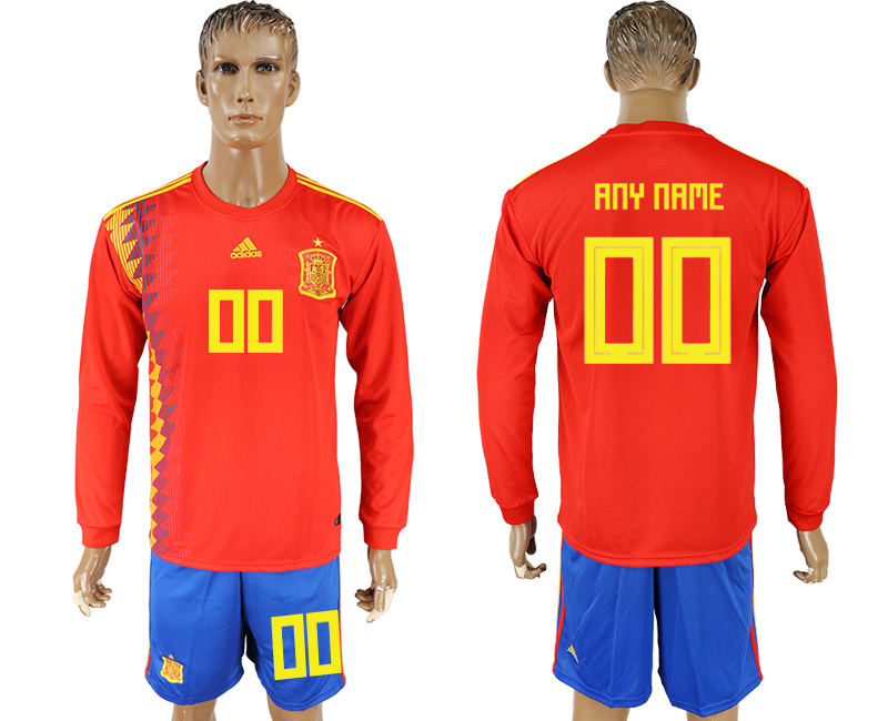 Maillot de foot SPAIN LONG SLEEVE SUIT YOUR NAME  2018 FIFA WORL